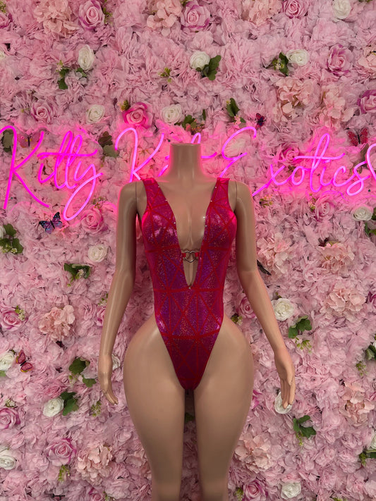 Exotic DancewearOne Piece Red