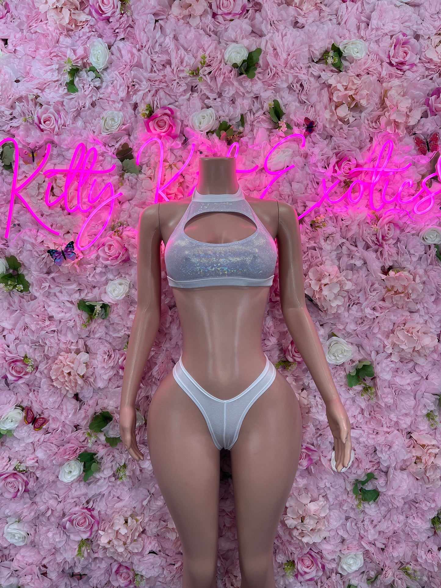 Two Piece Silver Metallic