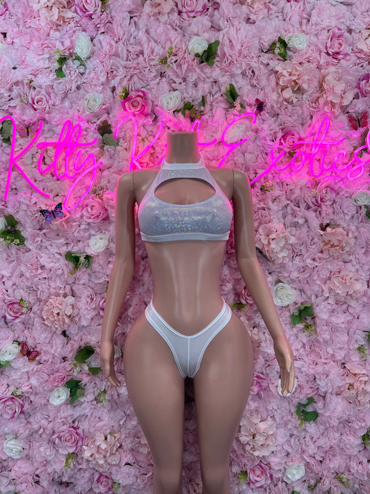 Two Piece Silver Metallic