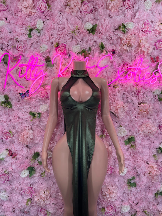 Bridal Emerald Gown Exotic Dancewear   Elegant and Sexy Evening Dress for Performers, Events, or Special Occasions