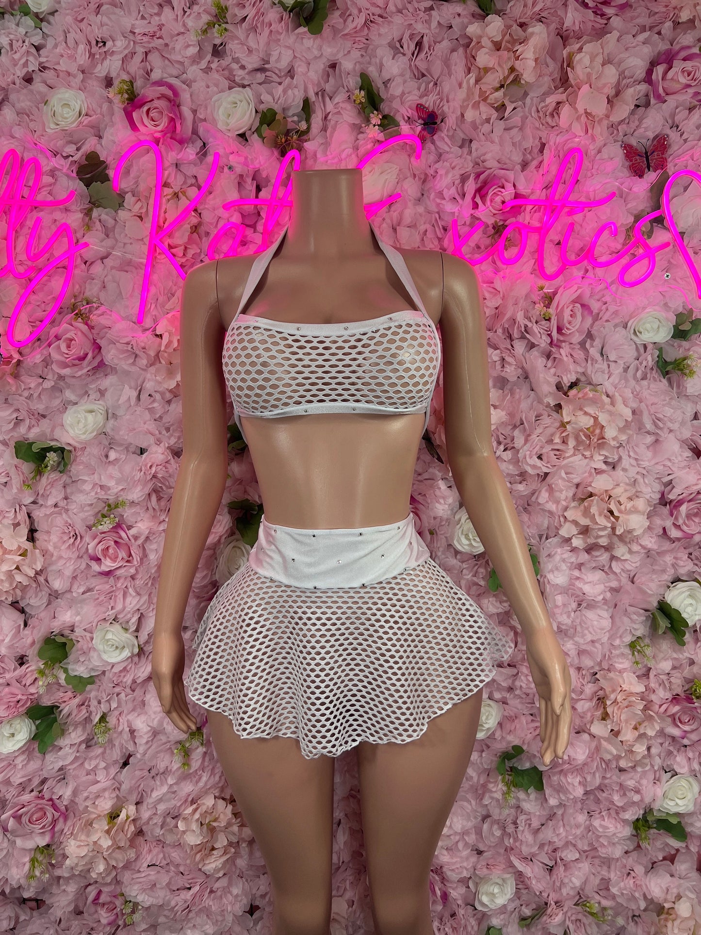 Two Piece Skirt Set White