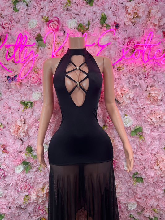 Bridal Black Gown Exotic Dancewear   Elegant and Sexy Evening Dress for Performers, Events, or Special Occasions