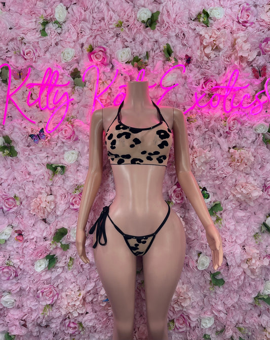 Two Piece Cheeta Mesh