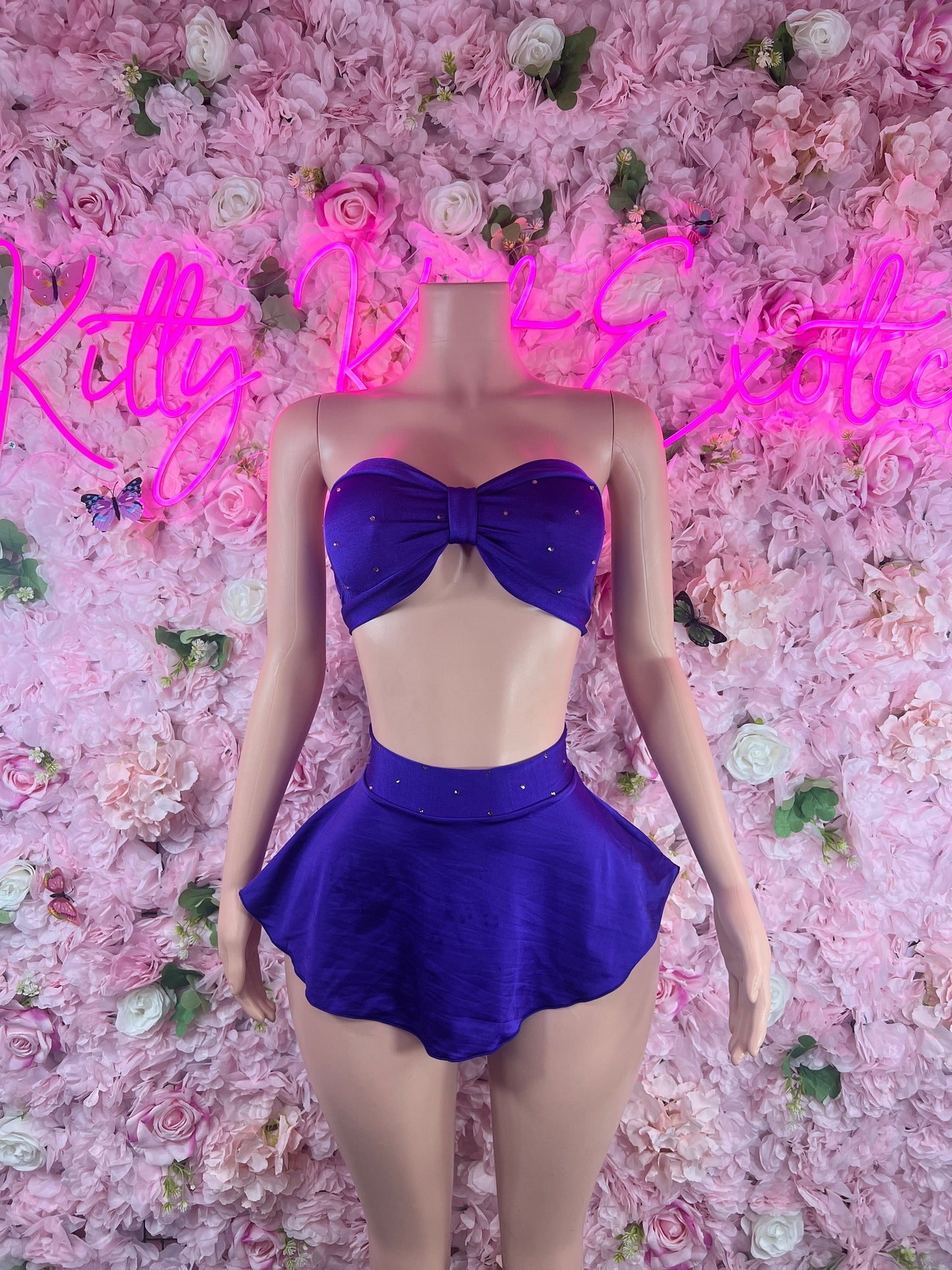 Two Piece Skirt Set Purple