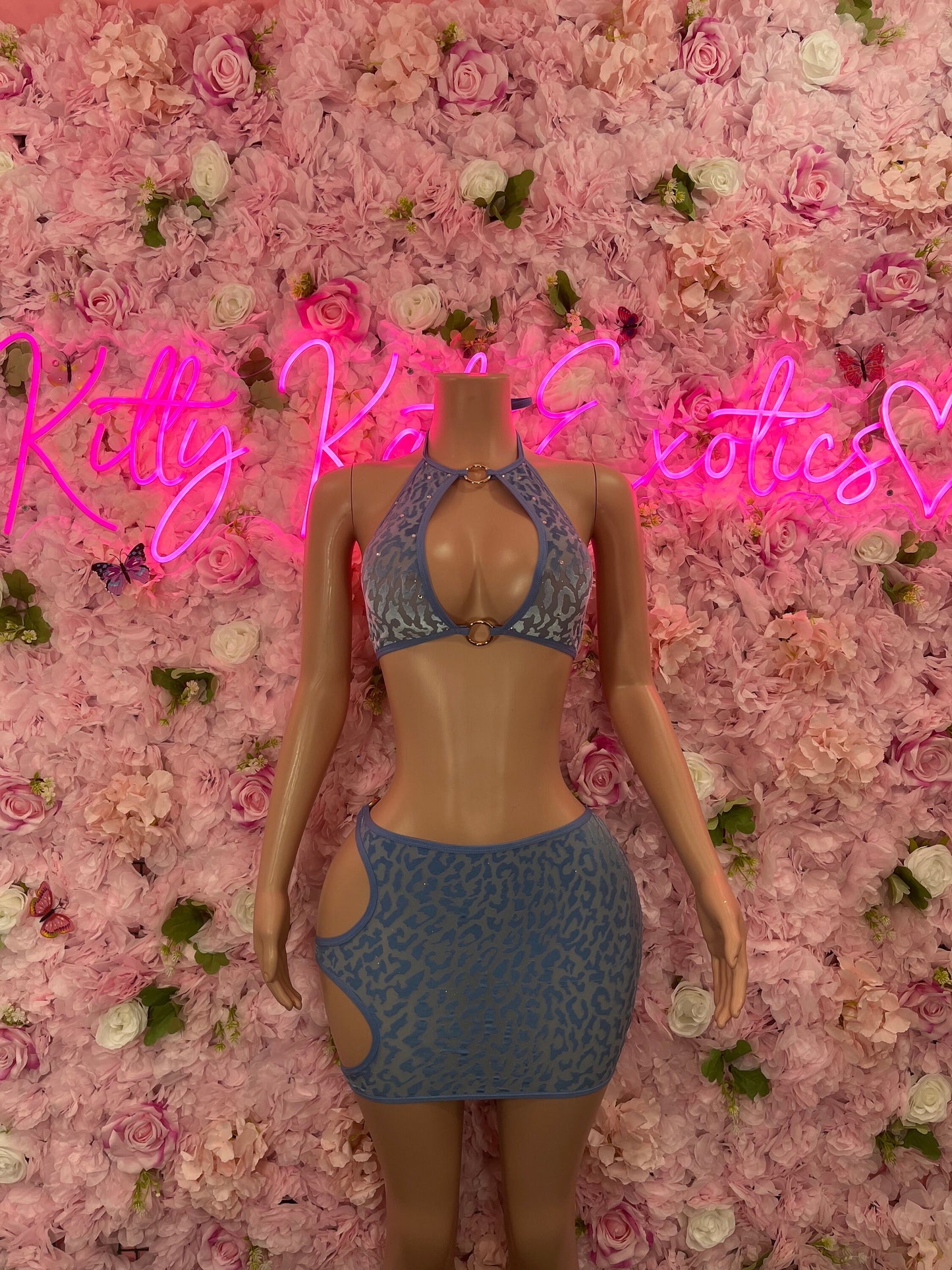 Two Piece Skirt Set Aqua