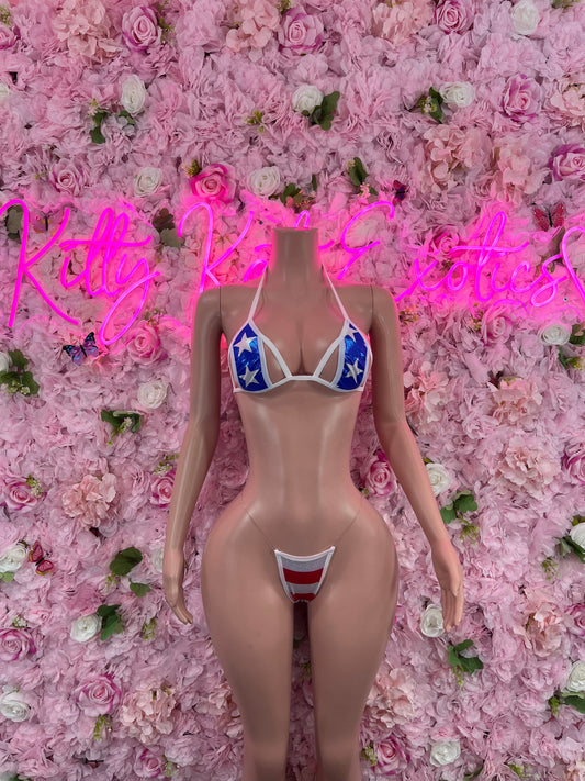 Two Piece USA Gstring   Patriotic Swimsuit for Beach, Pool Parties, or Summer Fun | Stylish and Comfortable Swimwear