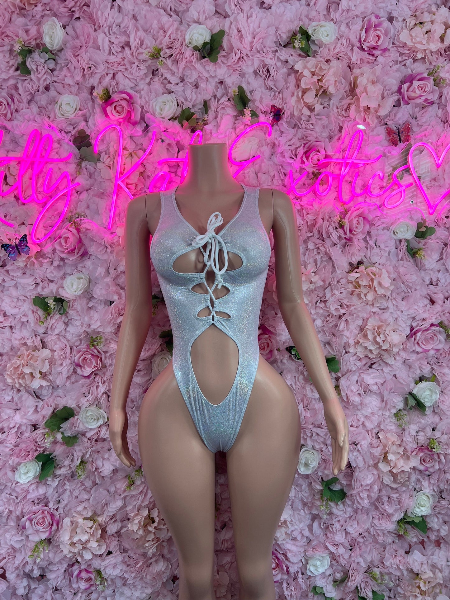 New Years Bottlegirl One Piece Silver Bodysuit Ravewear Festival wearStartender One Piece Silver