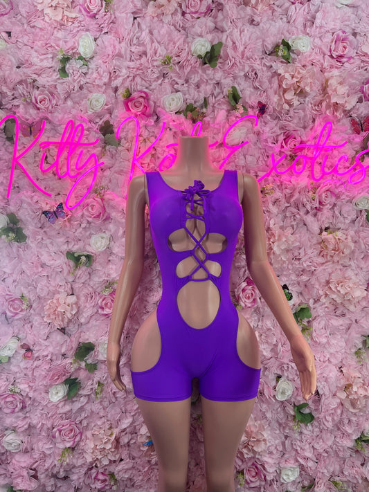 New Years Bottle girl One Piece Purple Bodysuit Bartender Outfit Startender One Piece Purple