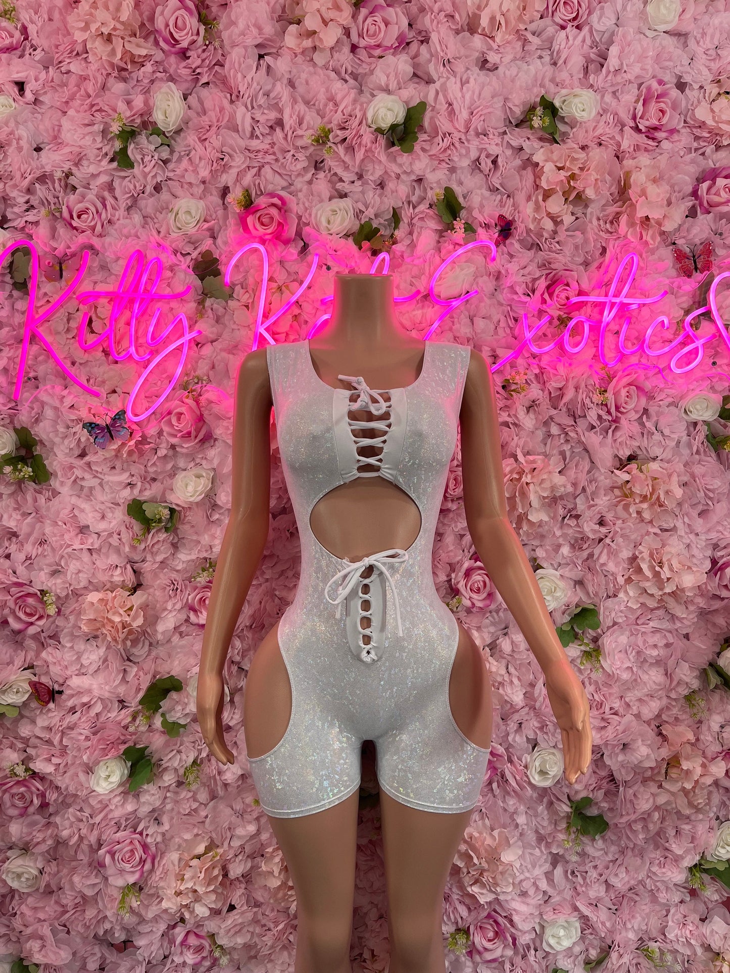 Bottlegirl One Piece Silver Bodysuit Ravewear Festival wearStartender One Piece Silver