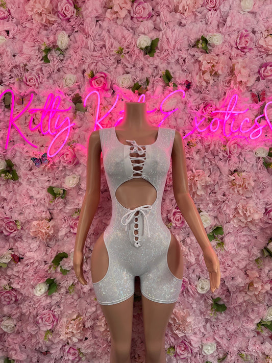 Bottlegirl One Piece Silver Bodysuit Ravewear Festival wearStartender One Piece Silver