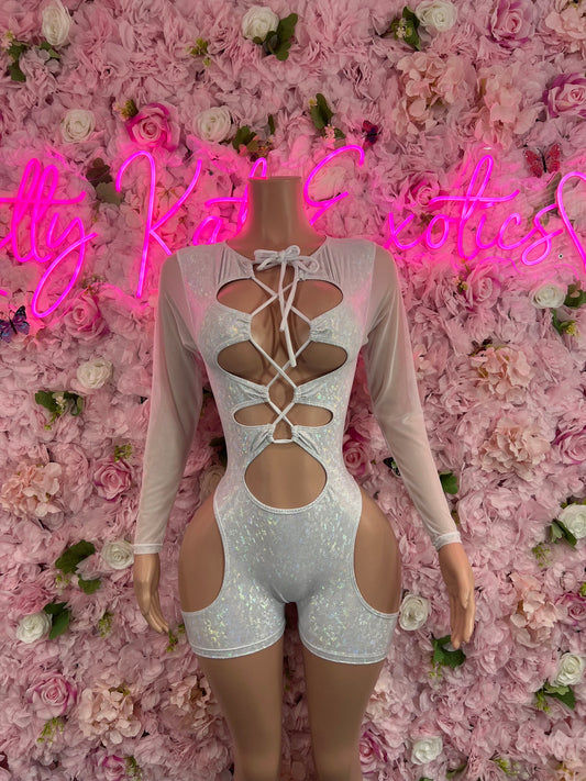 Bottlegirl One Piece Silver Bodysuit Ravewear Festival wearStartender One Piece Silver