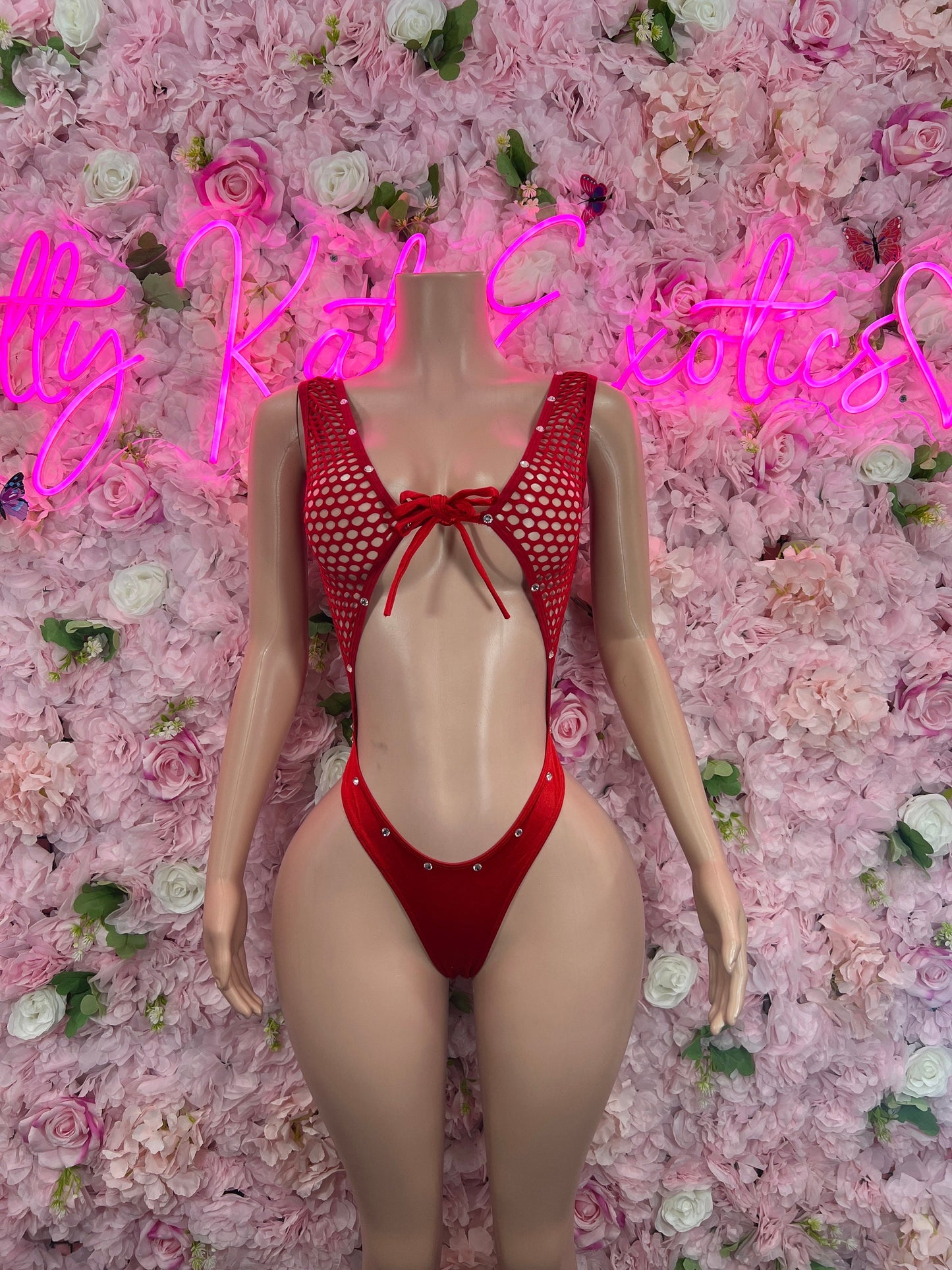One Piece Red Fishnet