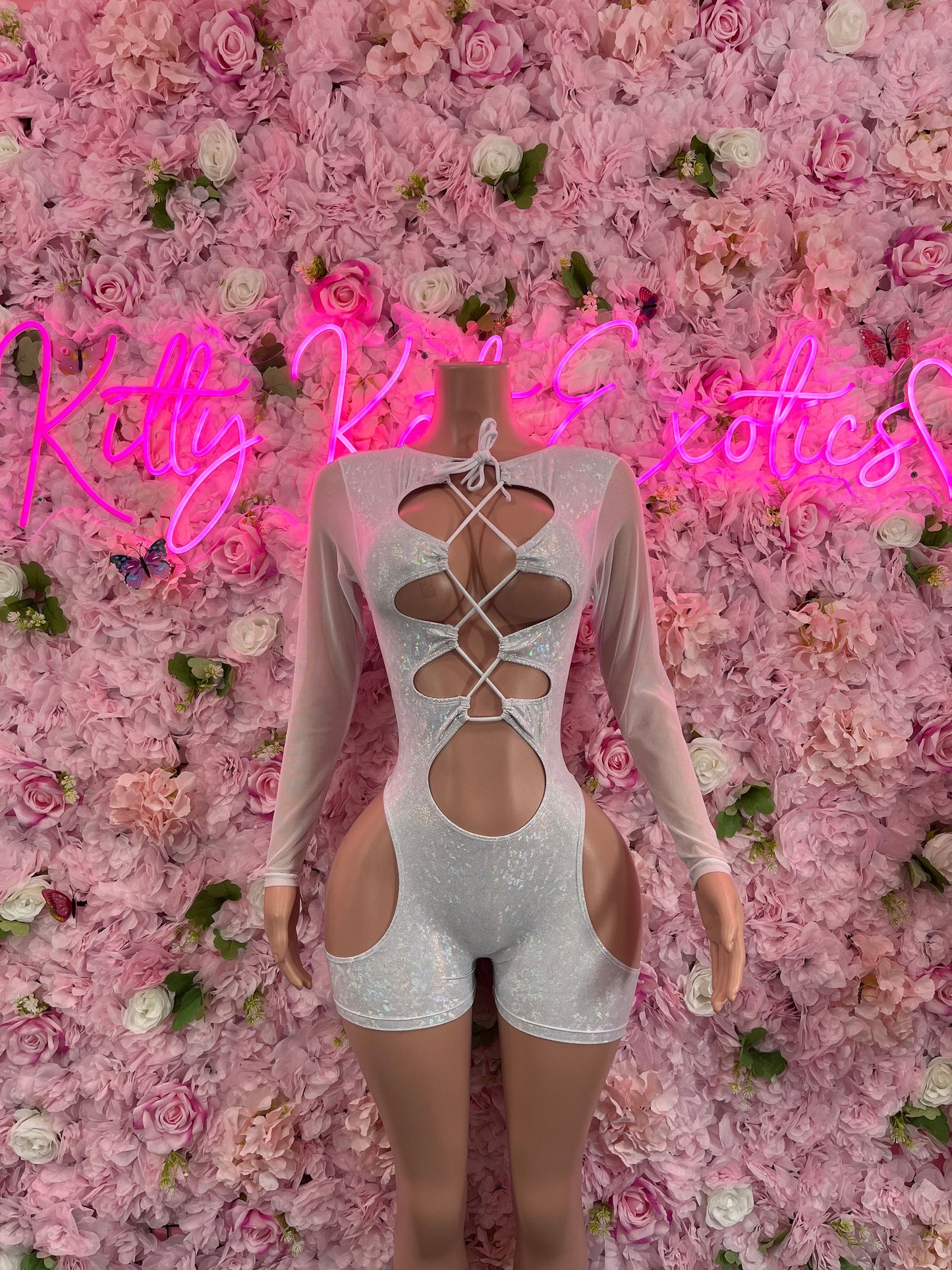 Bottlegirl One Piece Silver Bodysuit Ravewear Festival wearStartender One Piece Silver