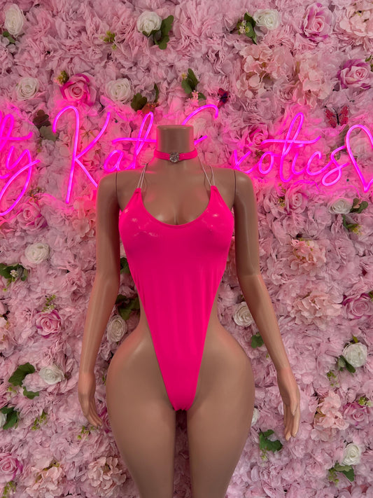 Exotic DancewearOne Piece Bodysuit Pink