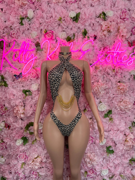 One  Piece Bodysuit Leopard  Sexy Outfit for Parties, Animal Print, Clubwear, or Festivals |  Exotic DancewearOne Piece Leopard Bodysuit