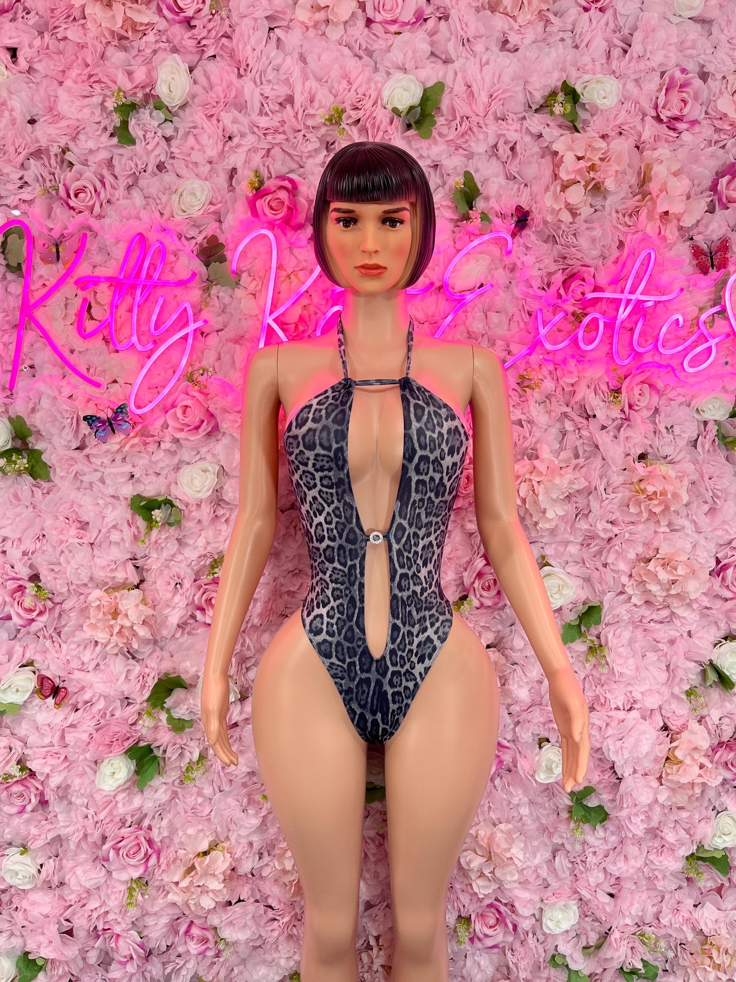 Exotic DancewearOne  Piece Bodysuit Leopard  Sexy Outfit for Parties, Animal Print, Clubwear, or Festivals |  Exotic Dancewear