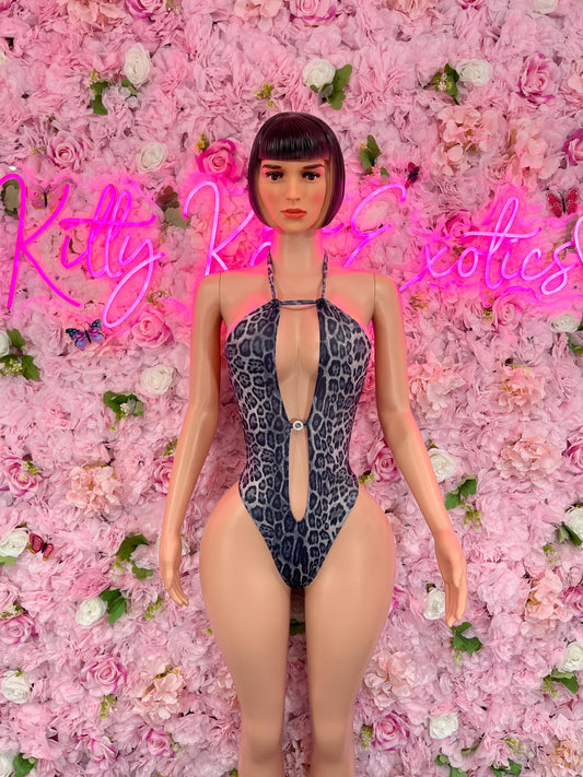 Exotic DancewearOne  Piece Bodysuit Leopard  Sexy Outfit for Parties, Animal Print, Clubwear, or Festivals |  Exotic Dancewear