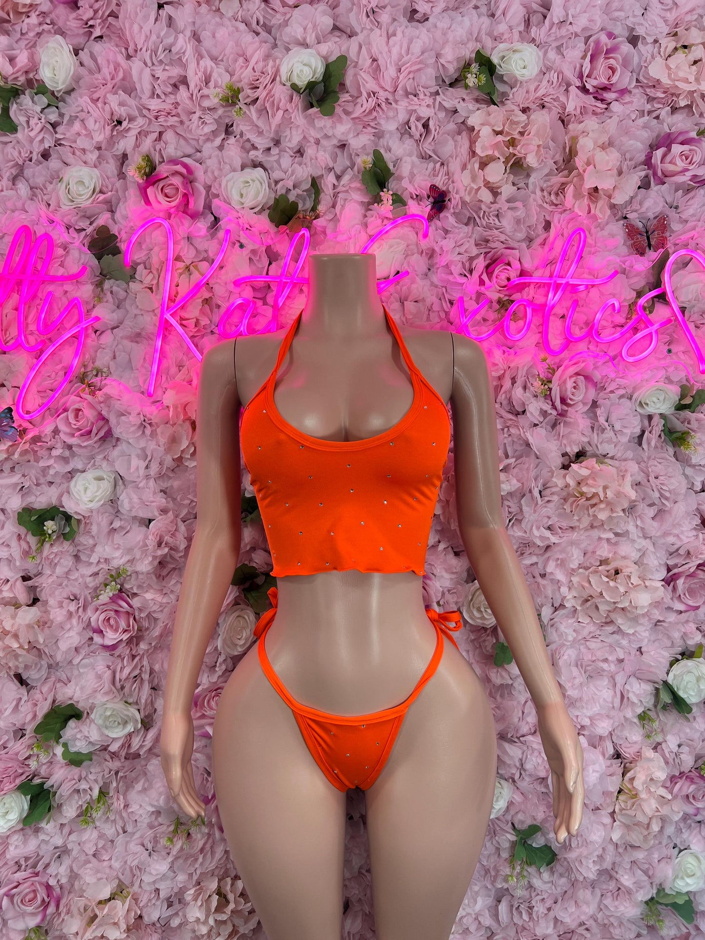 Two Piece Crop Top Orange