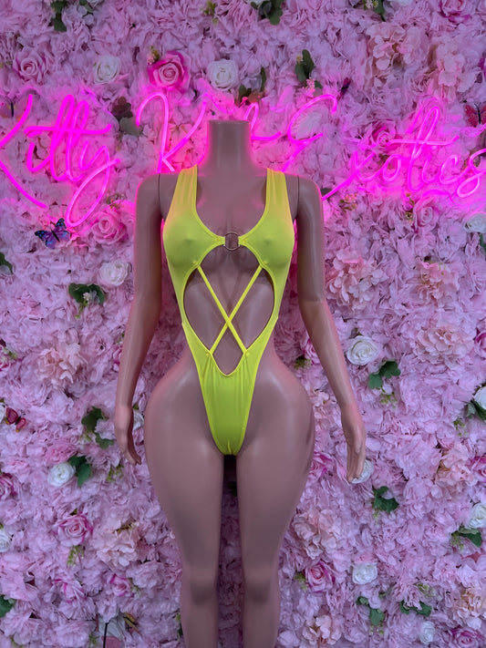 Exotic DancewearOne Piece Yellow