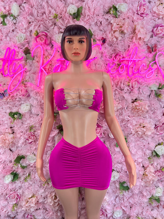 Two Piece Skirt Set  Pink