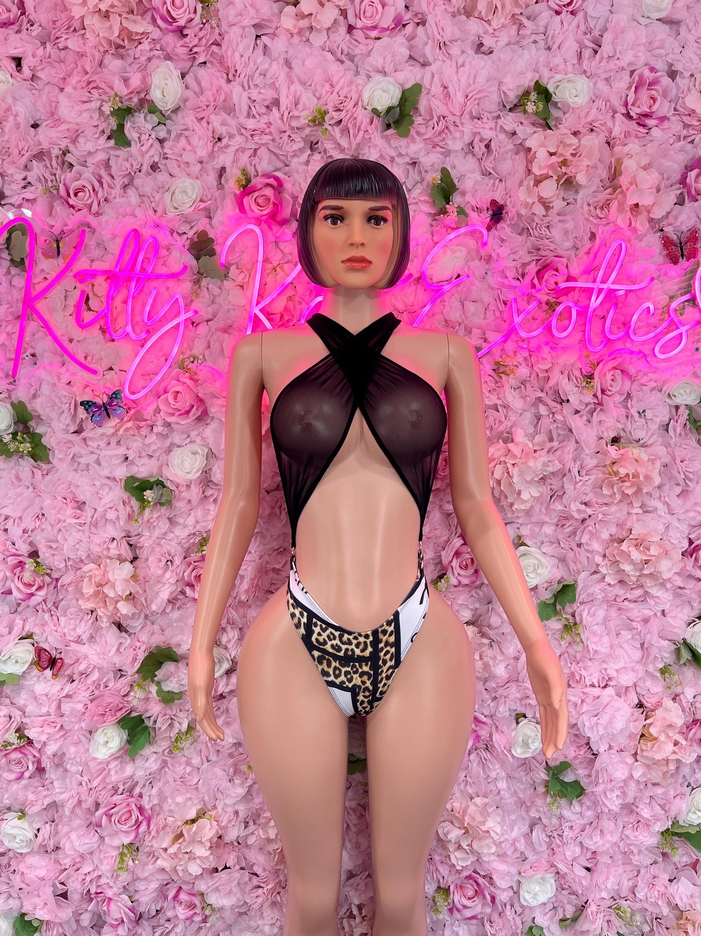 Exotic DancewearOne  Piece Bodysuit Leopard  Sexy Outfit for Parties, Animal Print, Clubwear, or Festivals |  Exotic Dancewear