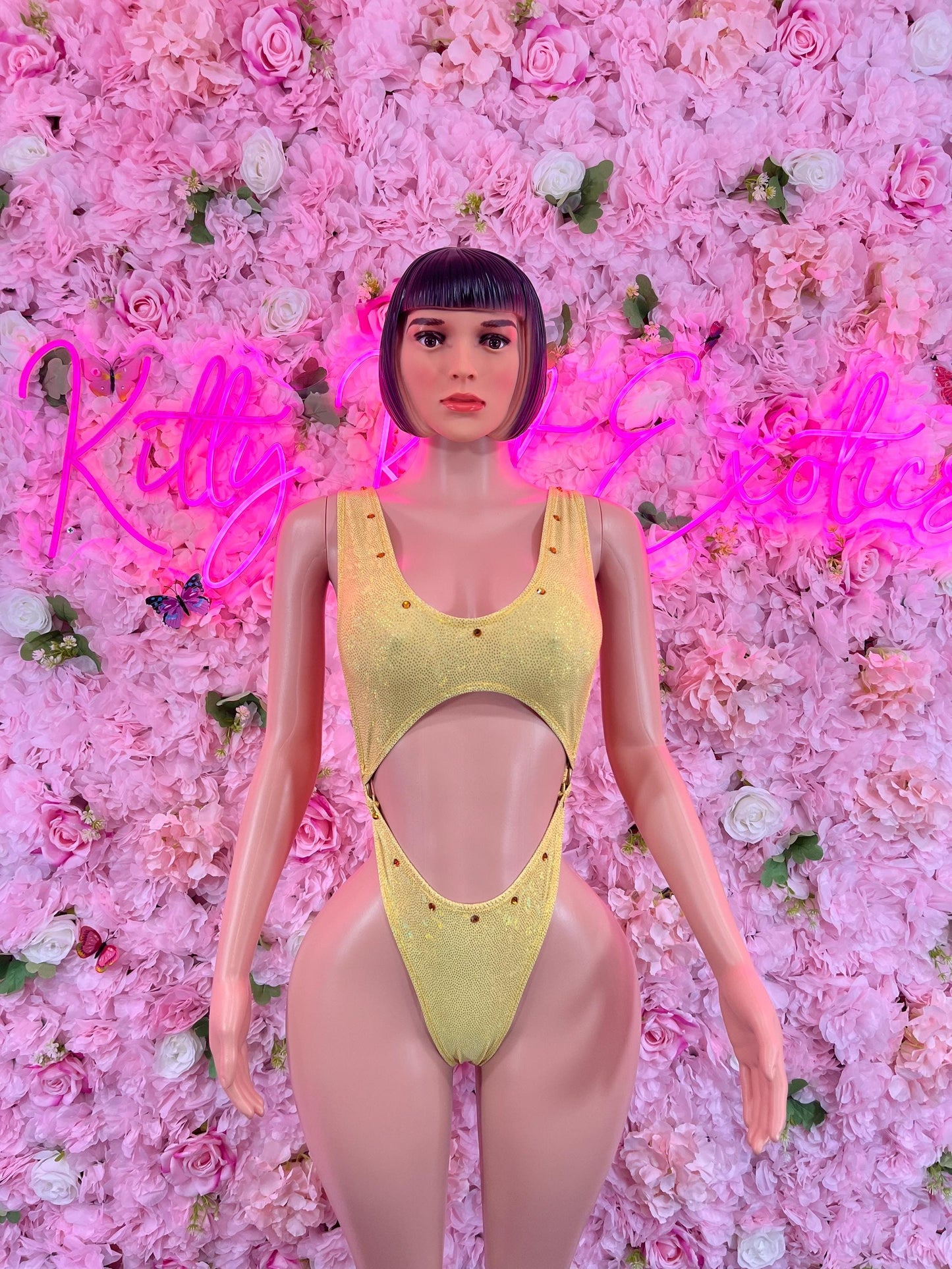 Exotic DancewearOne Piece Gold Bodysuit Dancewear