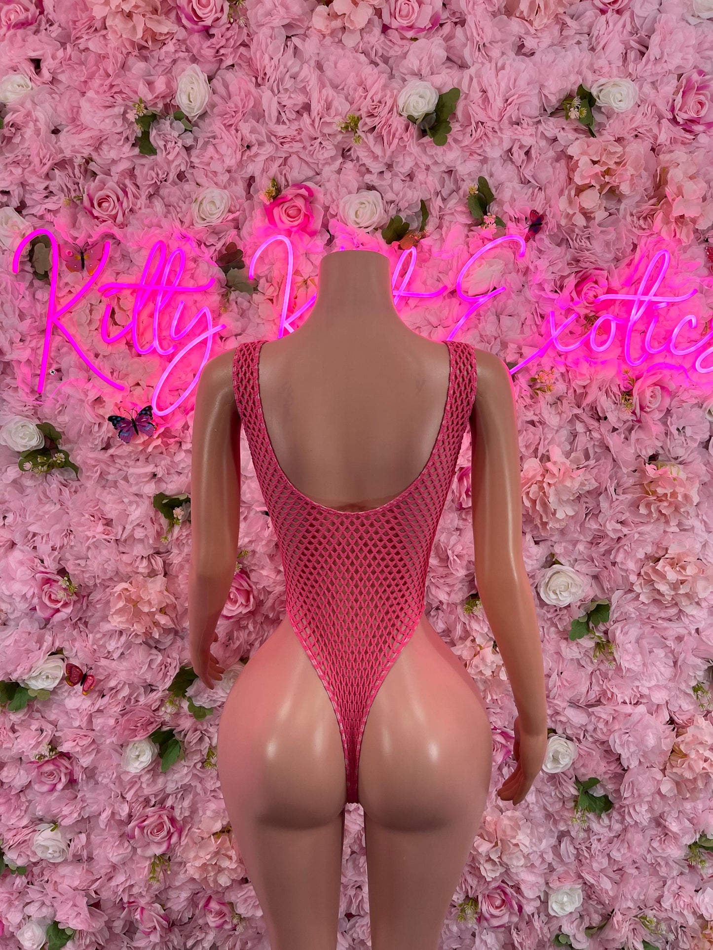 One Piece Fishnet Pink