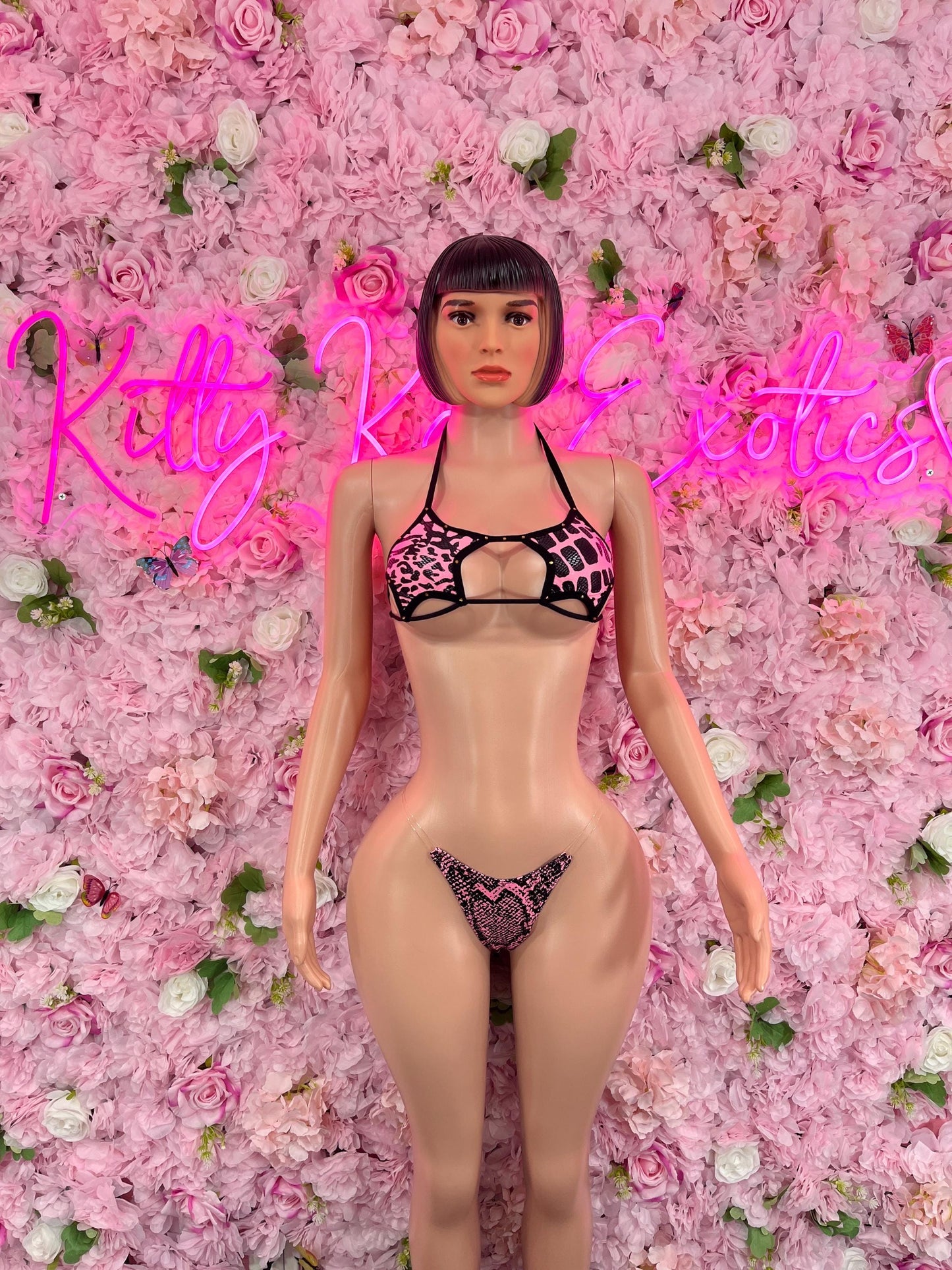 Two Piece Pink Python Dancewear Festival wear