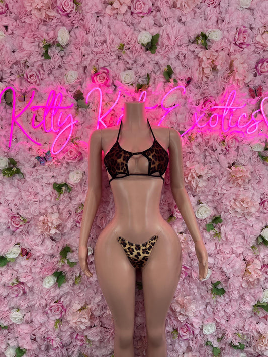 Two Piece Leopard Bikini Dancewear