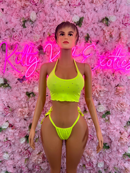 Two Piece Yellow Crop Top