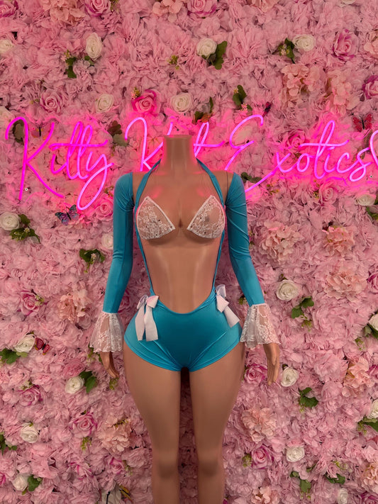 Two Piece Lace Blue/White