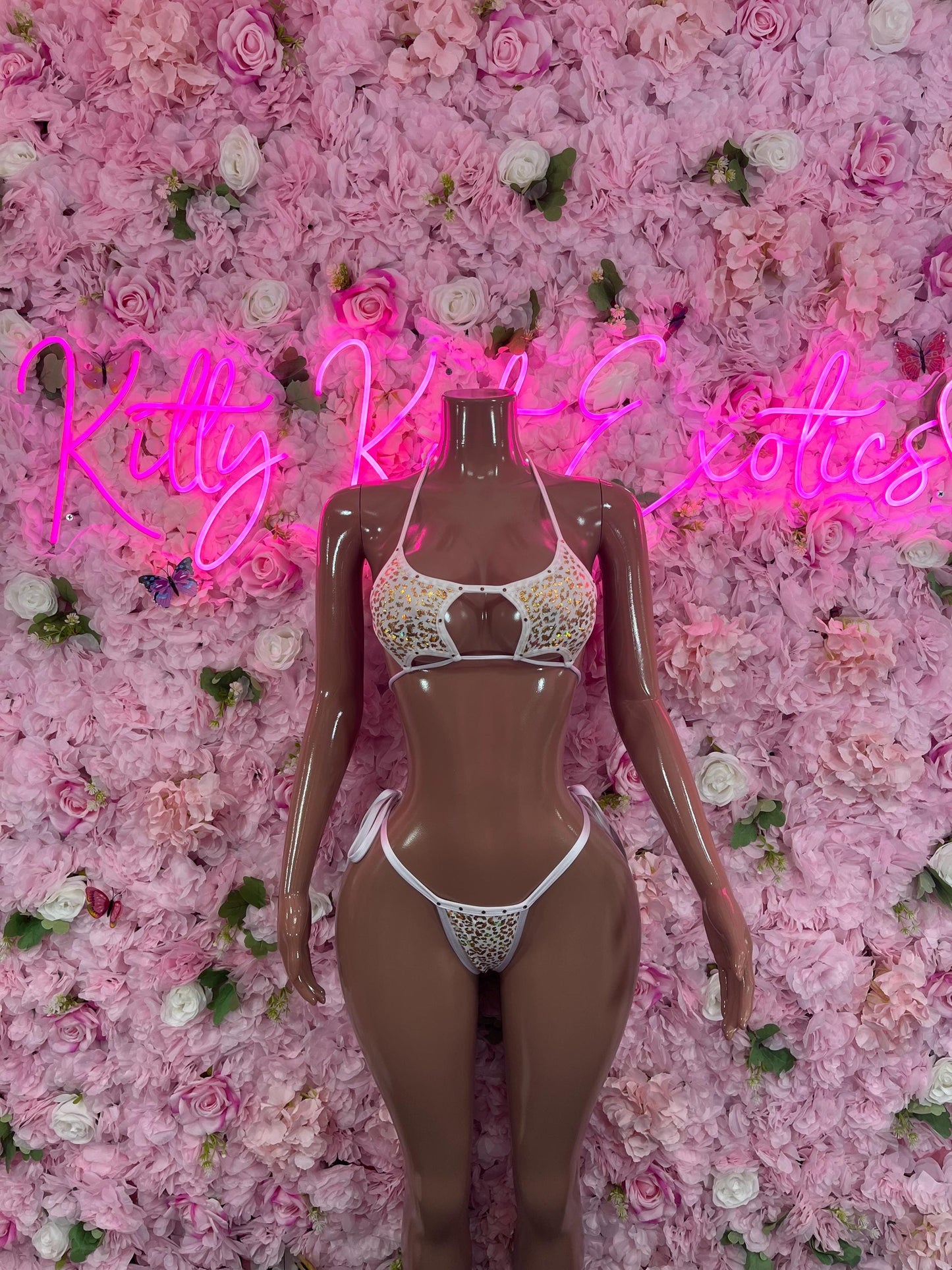 Two-Piece Cheeta Print Bikini  Cute Swimsuit Set for Beach, Bottle girl, or Vacation | Exotic Dancewear Festival wear