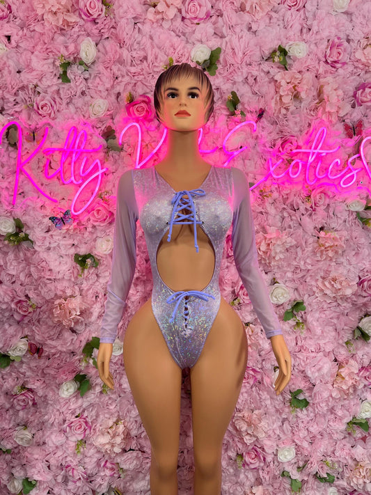 One Piece Bottlegirl Lilac Mettalic Bodysuit Dancewear