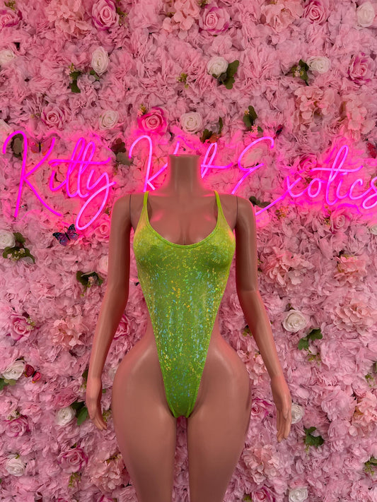 Exotic DancewearOne Piece Green Bodysuit