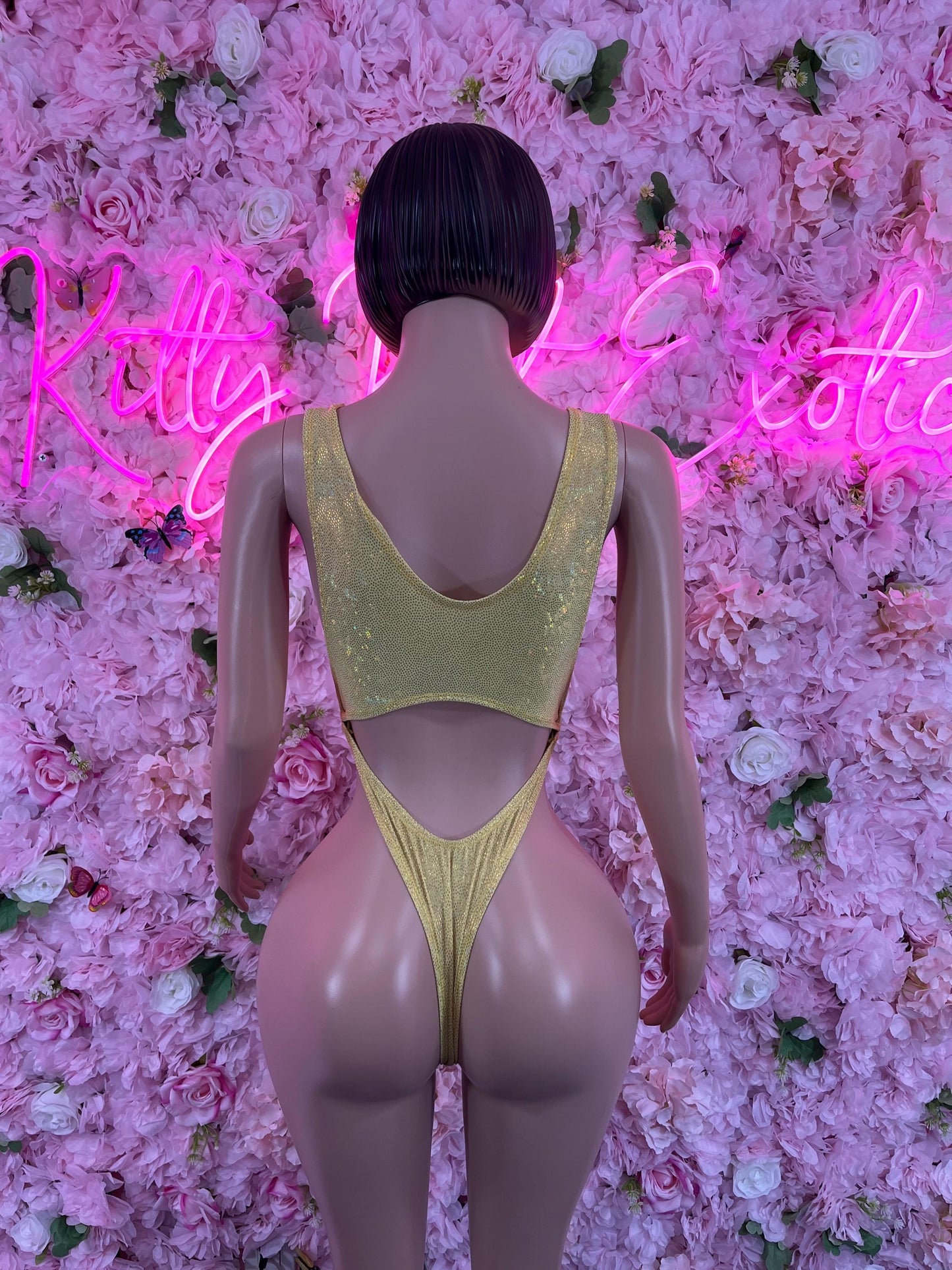 Exotic DancewearOne Piece Gold Bodysuit Dancewear