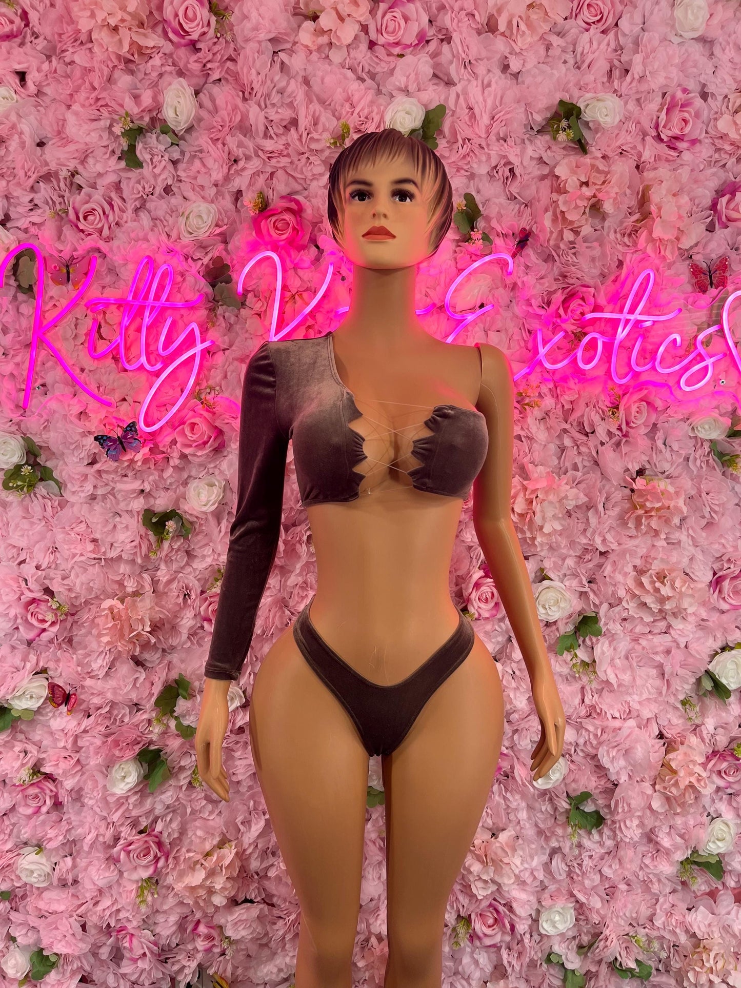 Two Piece Brown Velvet