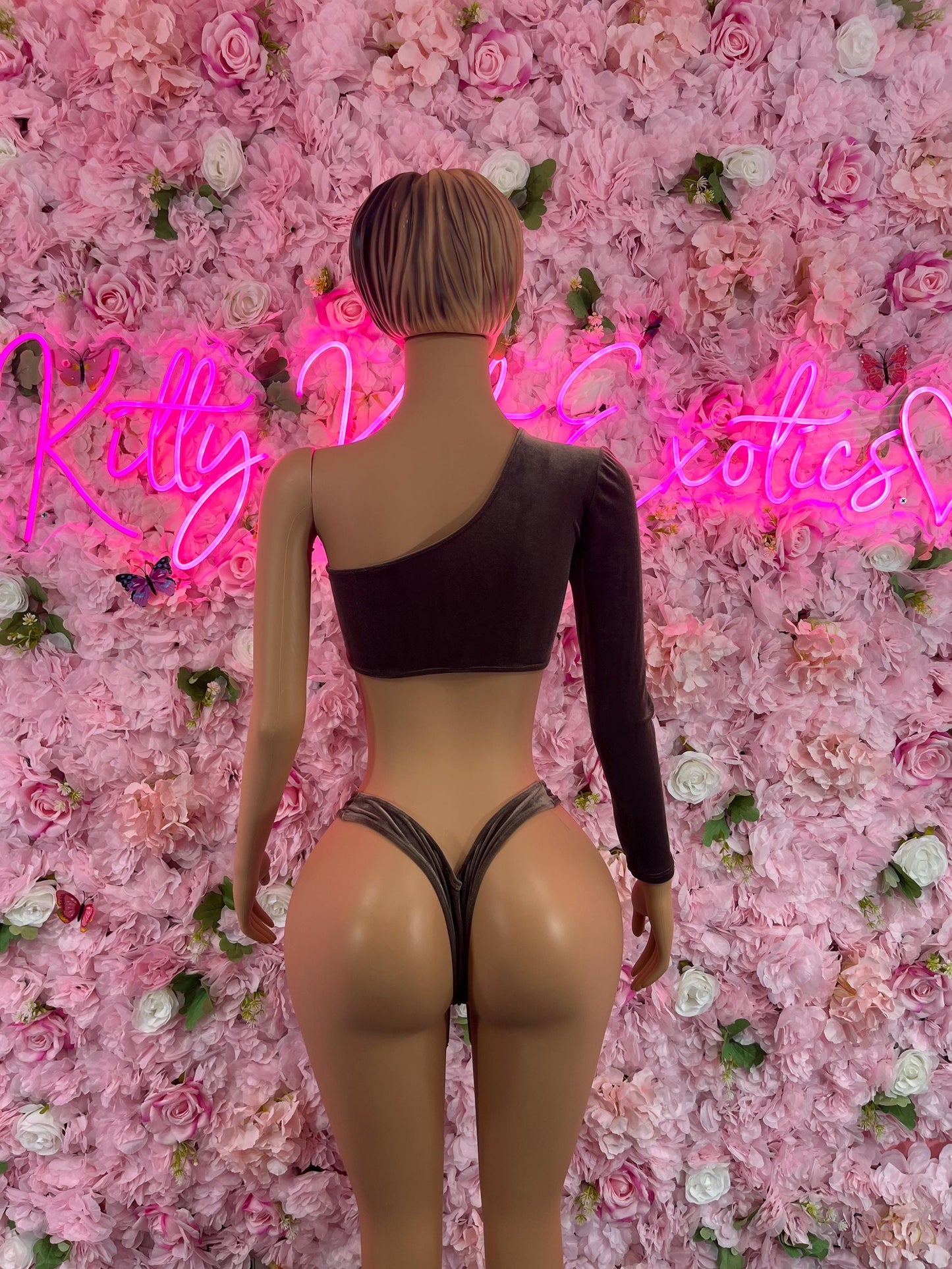 Two Piece Brown Velvet