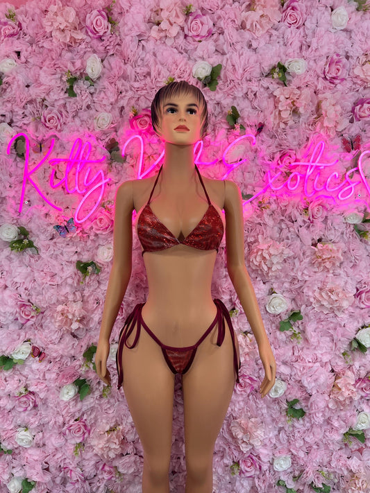 Two Piece Amber Metallic Bikini