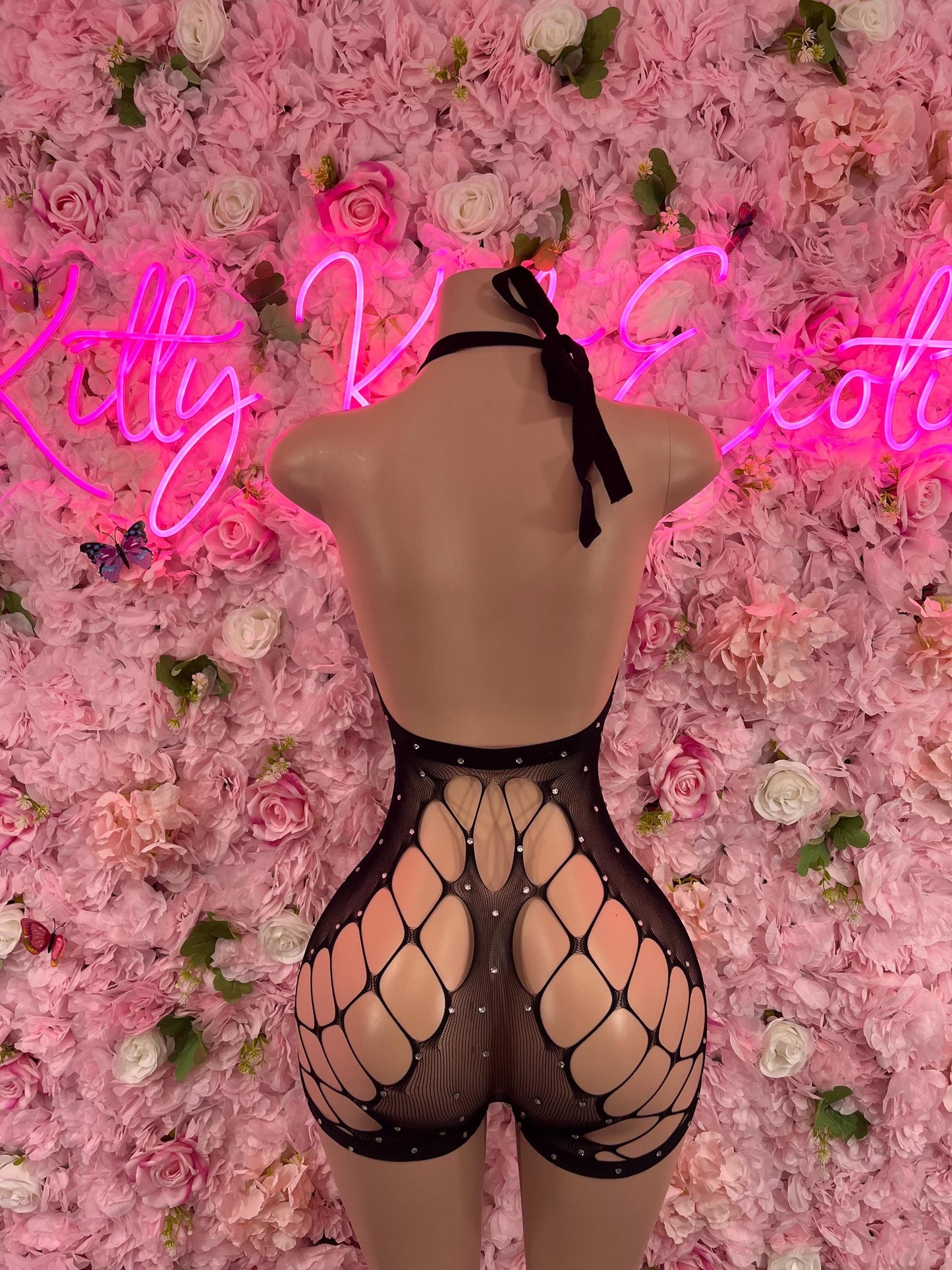 One Piece Fishnet Black Dancewear Exoticwear