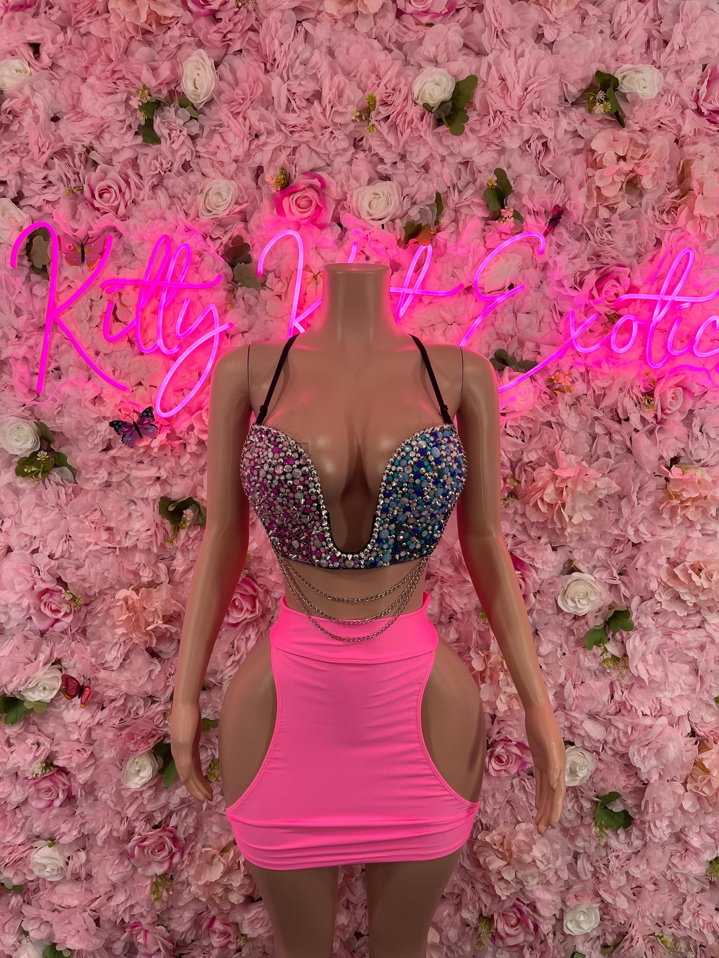 Ravewear Custom Bra “Multicolor Pearls Dancewear Ravewear Top