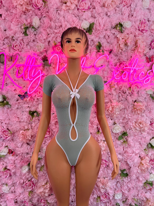 Exotic DancewearOne Piece Sky Blue Bodysuit Dancewear/Bottlegirl