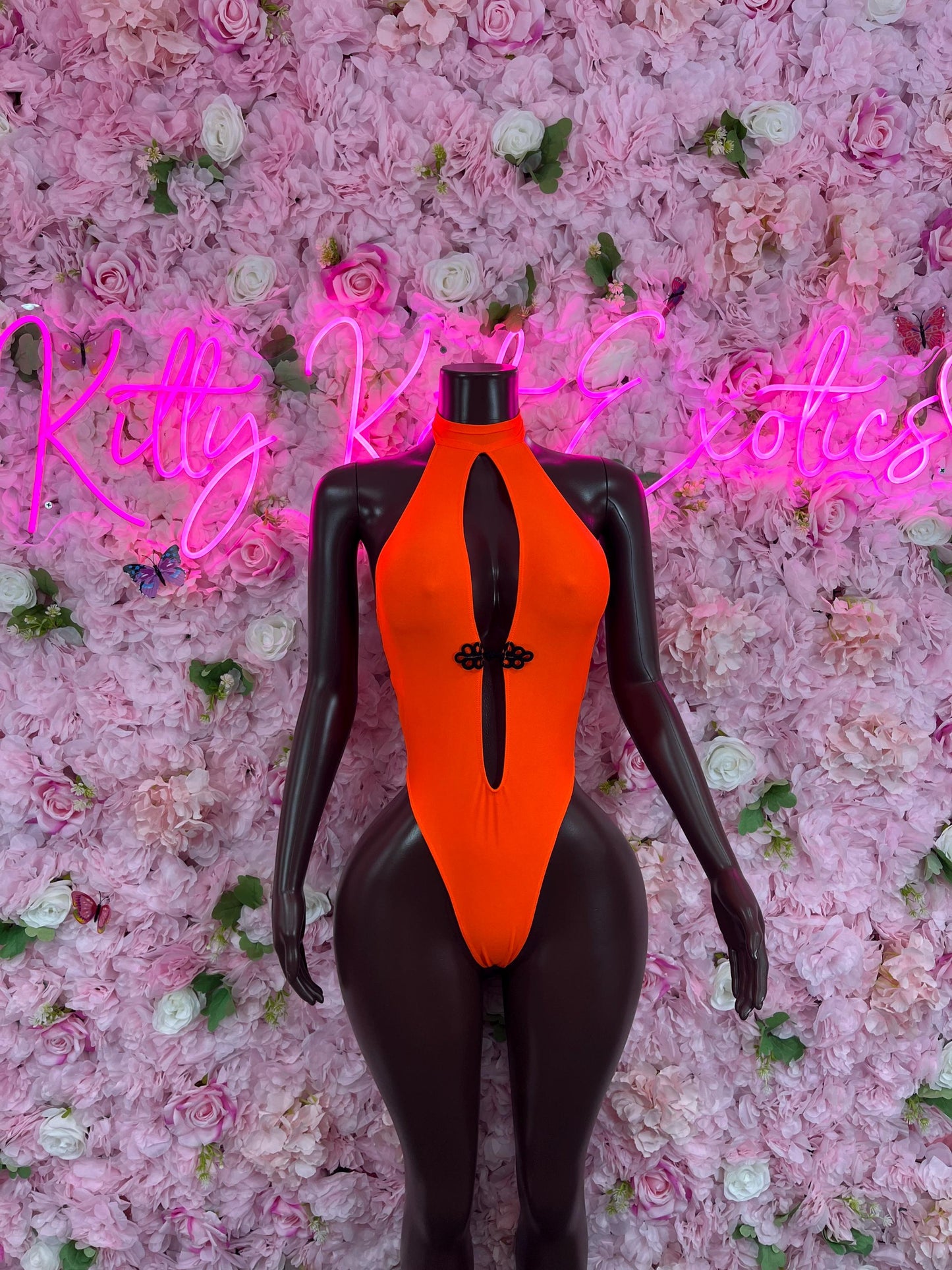 Exotic DancewearOne Piece Orange Bodysuit