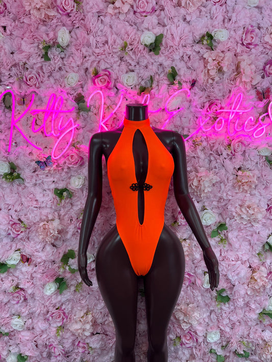 Exotic DancewearOne Piece Orange Bodysuit