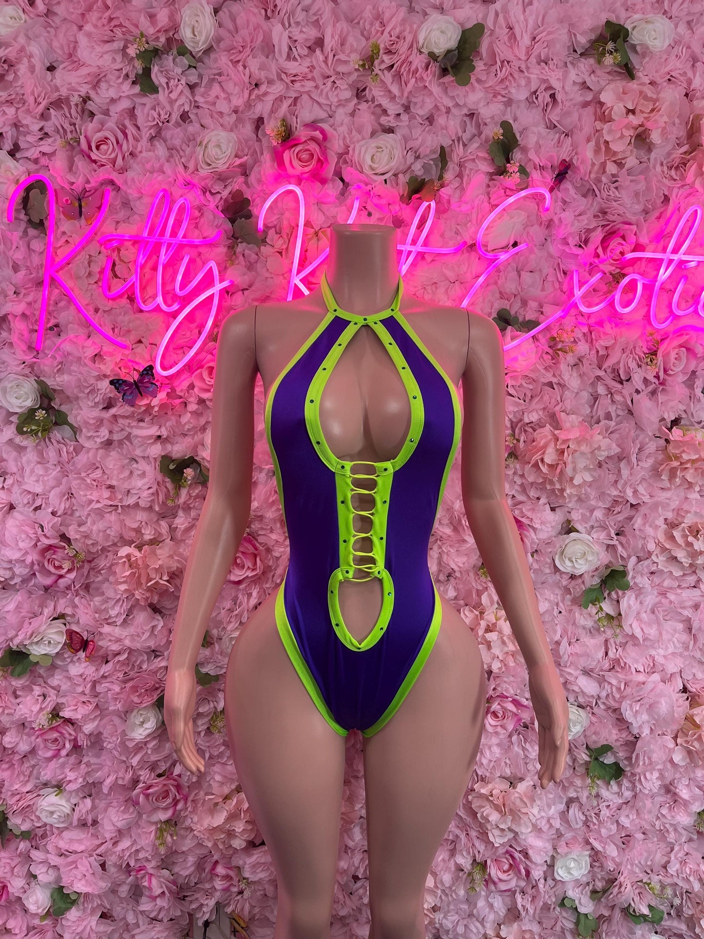 One Piece Bodysuit Purple Green Ravewear Festival wear
