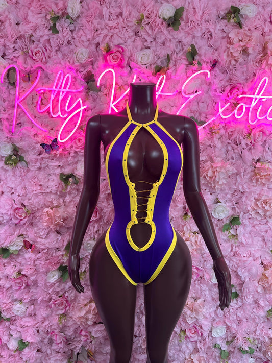One Piece Bodysuit Purple/ Yellow Ravewear Festival wear