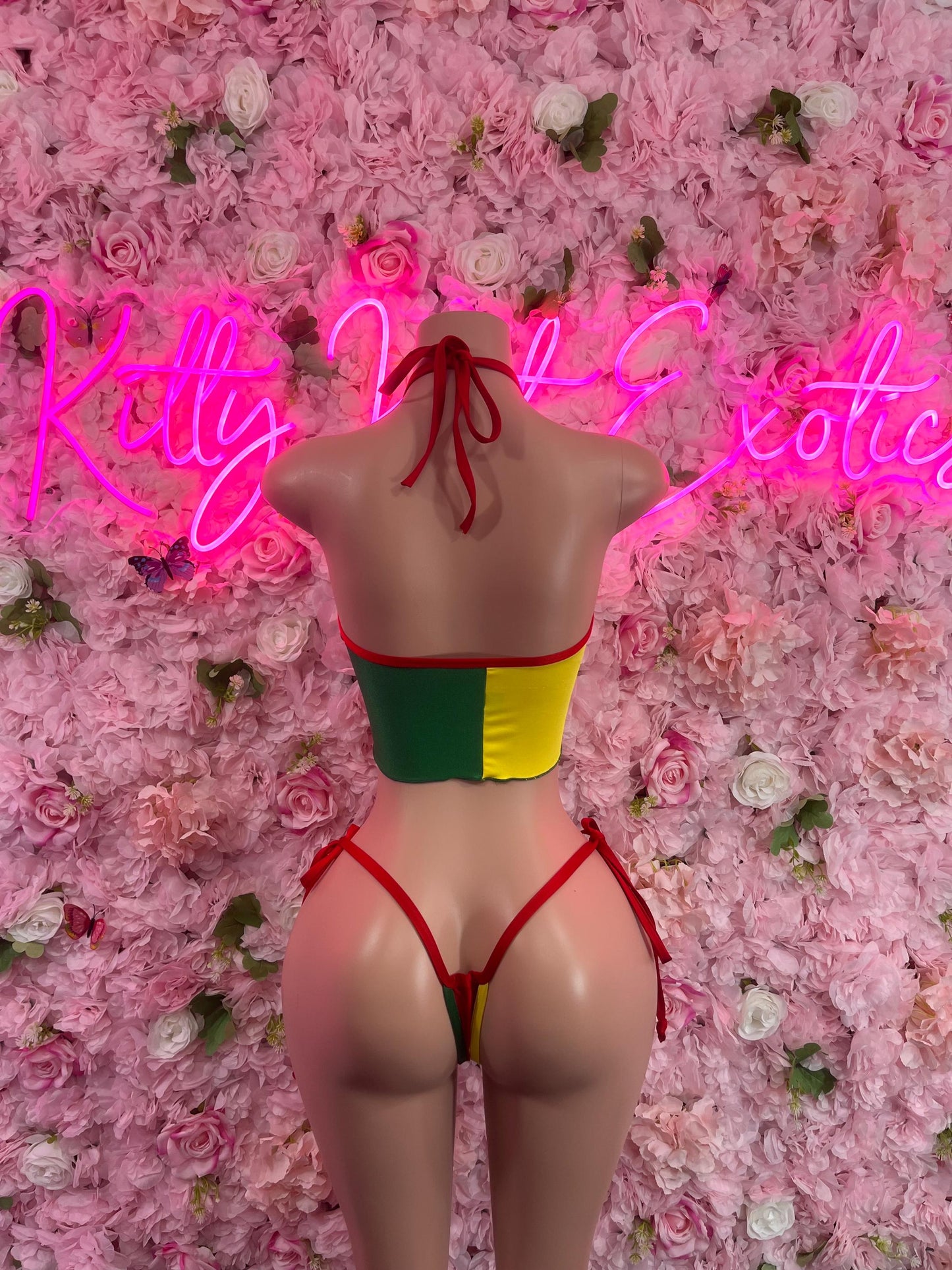 Two Piece Bolivian Flag Bikini Crop Top Festival Wear