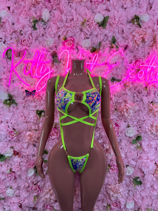 Slingshot One Piece Neon Green Dancewear Festivlwear