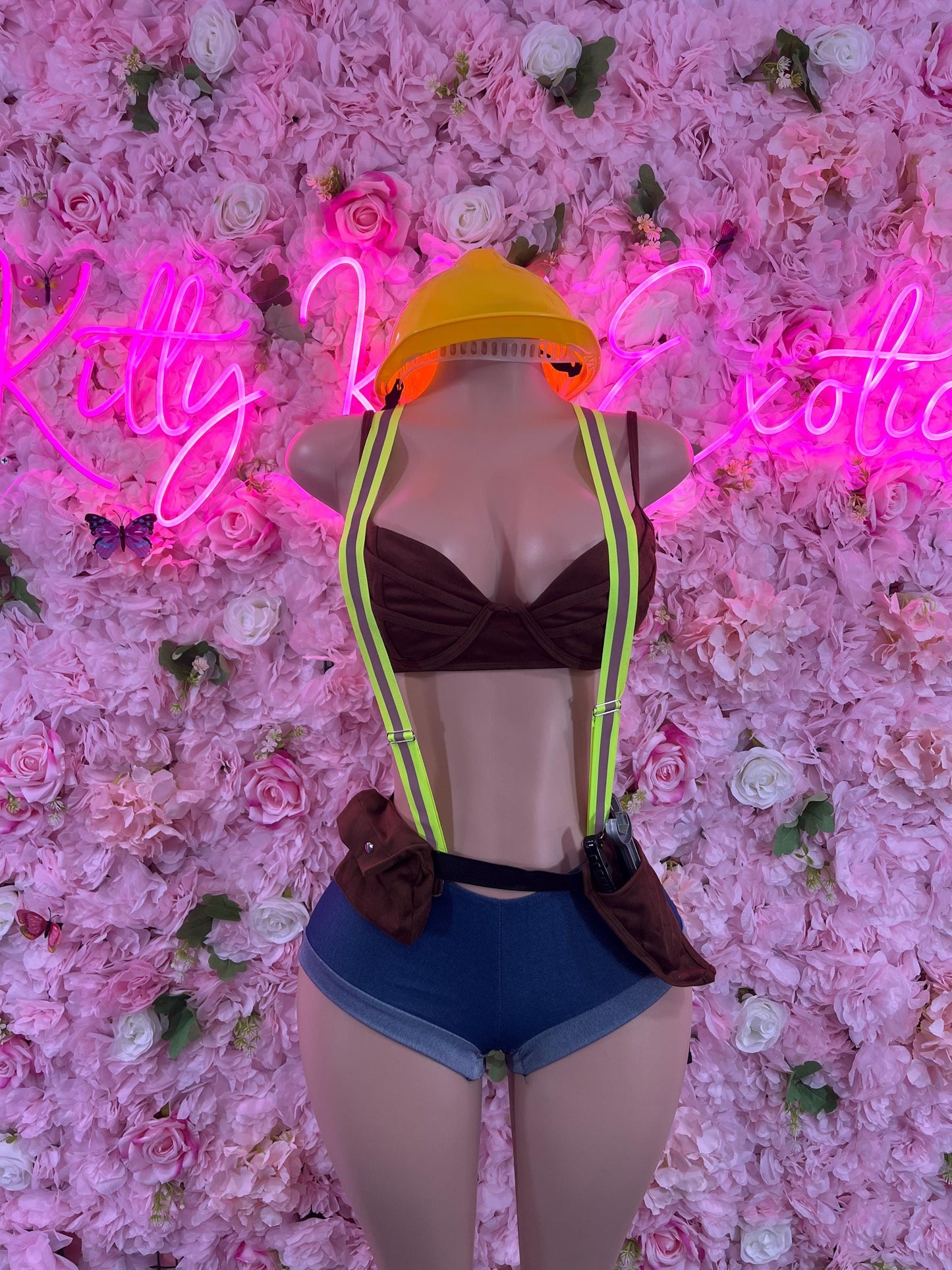 Halloween Costume “Construction Worker - All Accessories Shown Included Ravewear Festival wear (small)