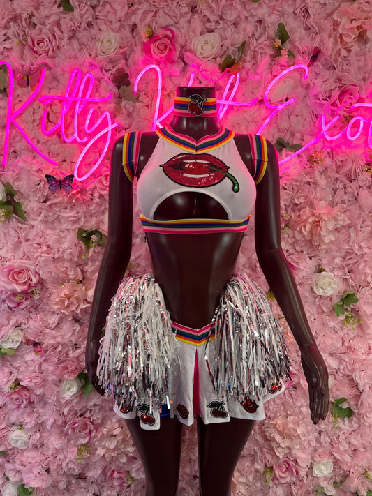 Halloween Costume “Cheerleader- All Accessories Shown Included (med)