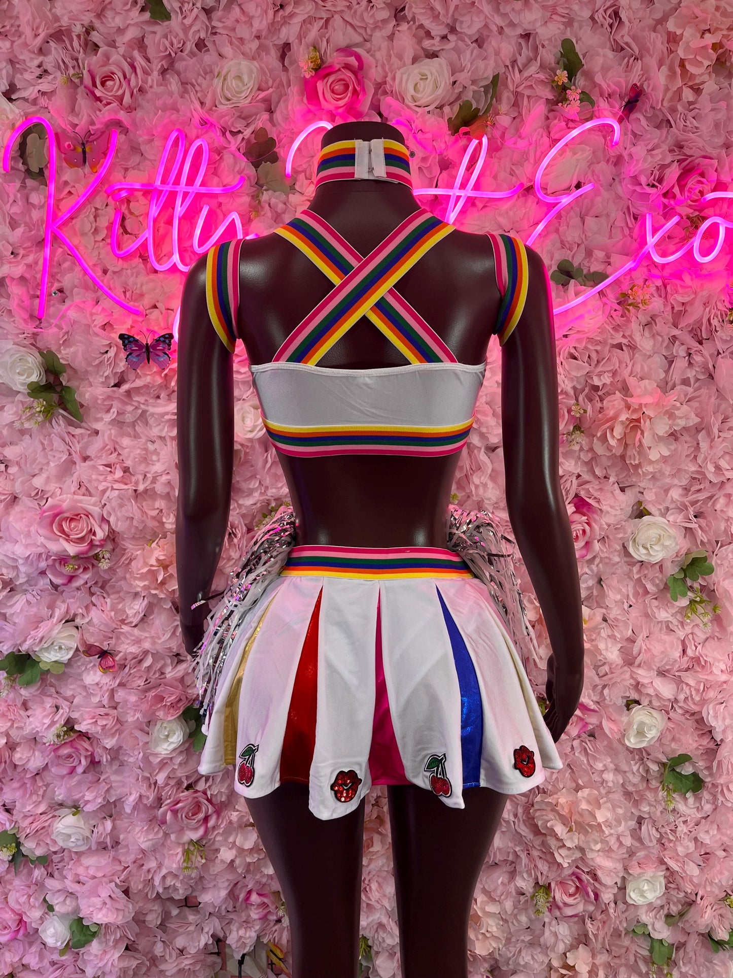 Halloween Costume “Cheerleader- All Accessories Shown Included (med)